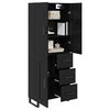 vidaXL Highboard &mu;&epsilon; &sigma;&upsilon;&rho;&tau;ά&rho;&iota; 2 pcs &Mu;&alpha;ύ&rho;&eta; &Omicron;&xi;&upsilon;ά 69,5 x 34 x 180 &epsilon;&kappa;.