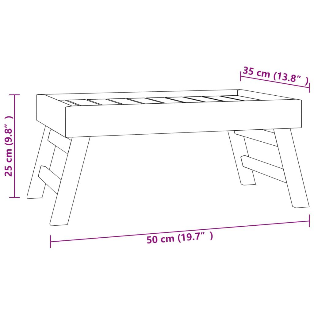 vidaXL Δίσκος Πτυσσόμενος 55x35x25 εκ. από Μασίφ Ξύλο Teak