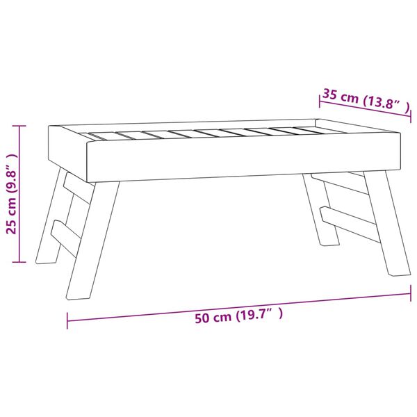 vidaXL Δίσκος Πτυσσόμενος 55x35x25 εκ. από Μασίφ Ξύλο Teak