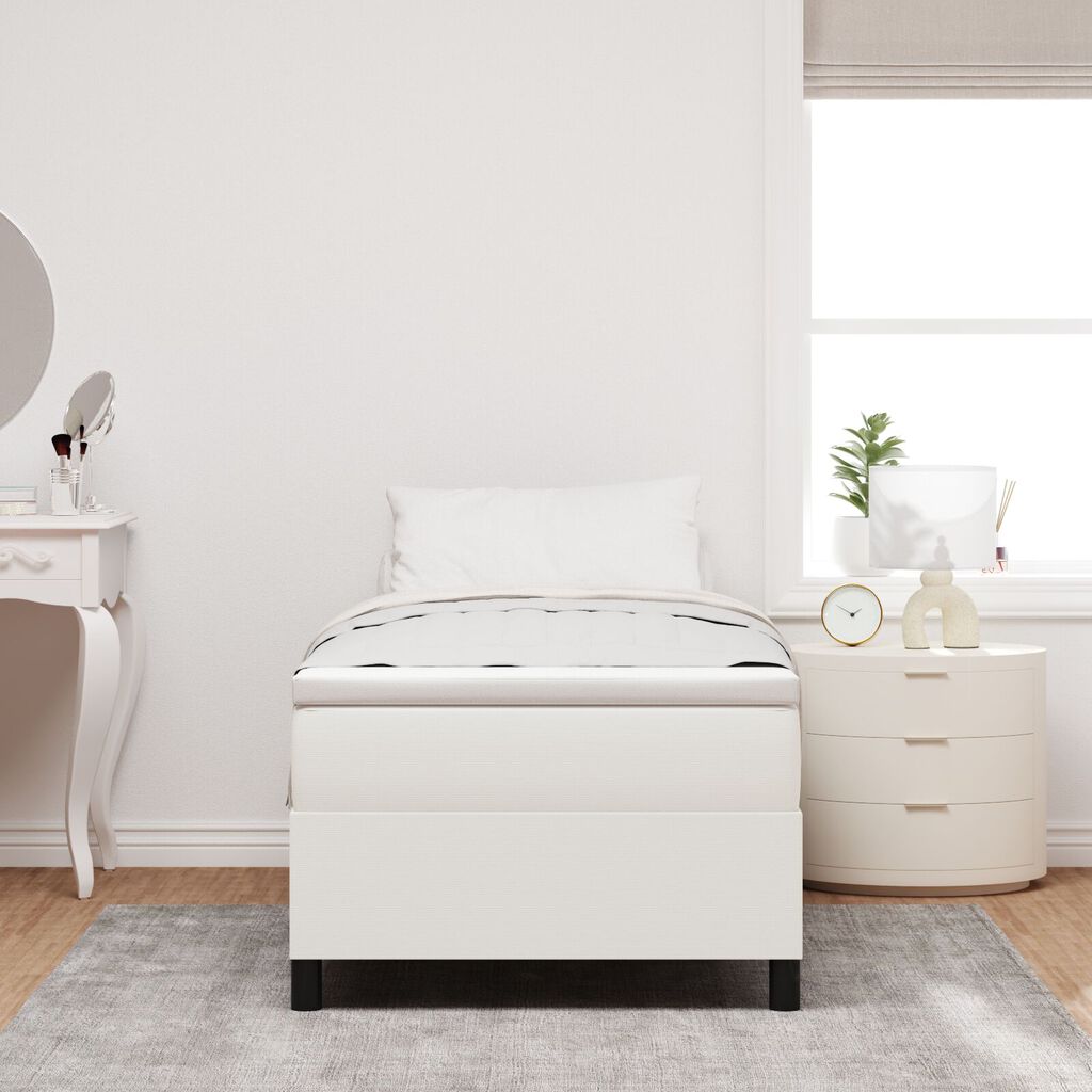 vidaXL Κρεβάτι Box Spring Κρέμ Μονό Κορντούρα