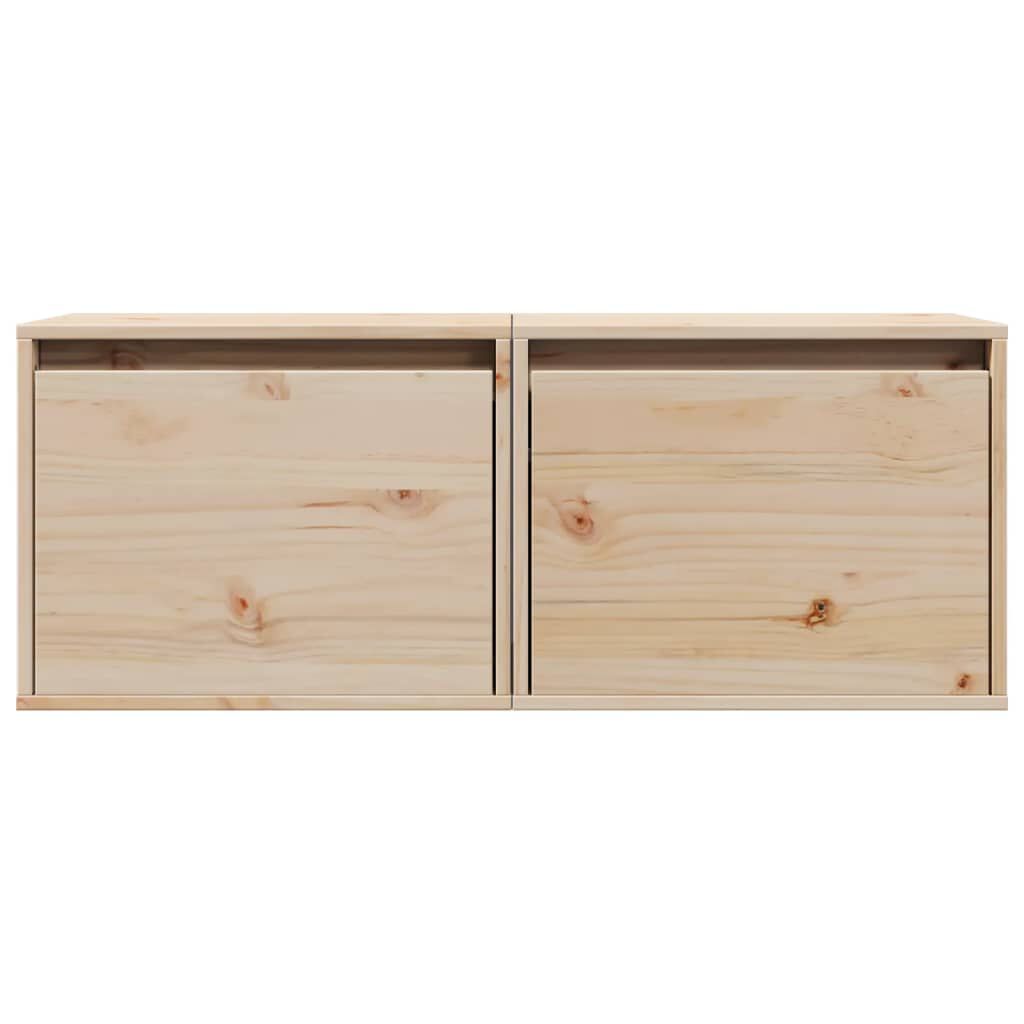 vidaXL Ντουλάπια Τοίχου 2 τεμ. 45 x 30 x 35 εκ. από Μασίφ Ξύλο Πεύκου