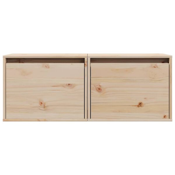 vidaXL Ντουλάπια Τοίχου 2 τεμ. 45 x 30 x 35 εκ. από Μασίφ Ξύλο Πεύκου