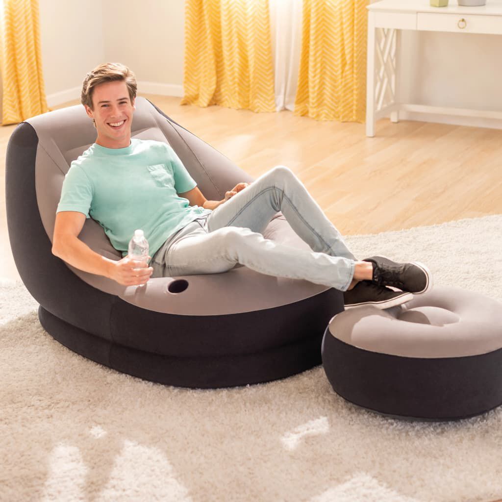 Intex Καρέκλα Φουσκωτή Ultra Lounge Relax με Πουφ 68564NP