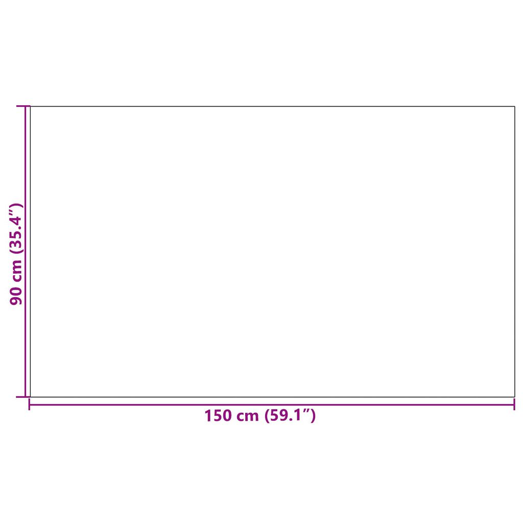 vidaXL Μαύρο Ορθογώνιο Πατάκι Πόρτας 90x150 εκ