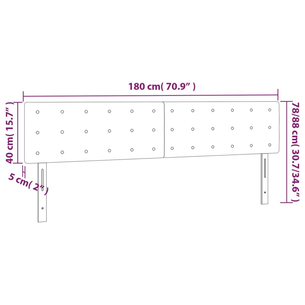 vidaXL Κεφαλάρια Κρεβατιού 2 τεμ. Λευκό 90x5x78/88 εκ.Συνθετικό Δέρμα