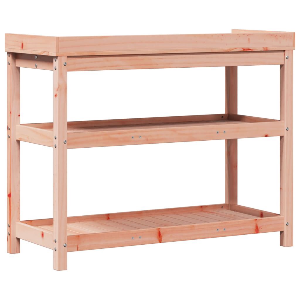 vidaXL Τραπέζι Κηπουρικής με Ράφια 108x45x86,5 εκ. Μασίφ Ψευδότσουγκα