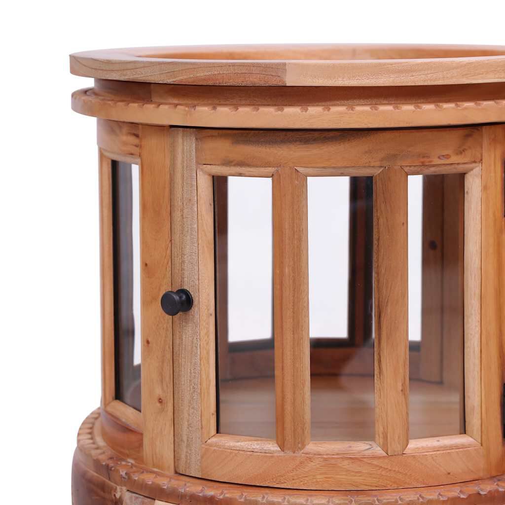 vidaXL Τραπεζάκι Βιτρίνα Φυσικό Χρώμα 50 x 50 x 76 εκ. από Μασίφ Μαόνι