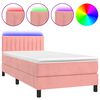 vidaXL &Kappa;&rho;&epsilon;&beta;ά&tau;&iota; Boxspring &mu;&epsilon; &Sigma;&tau;&rho;ώ&mu;&alpha; & LED &Rho;&omicron;&zeta; 80 x 200 &epsilon;&kappa;. &Beta;&epsilon;&lambda;&omicron;ύ&delta;&iota;&nu;&omicron;