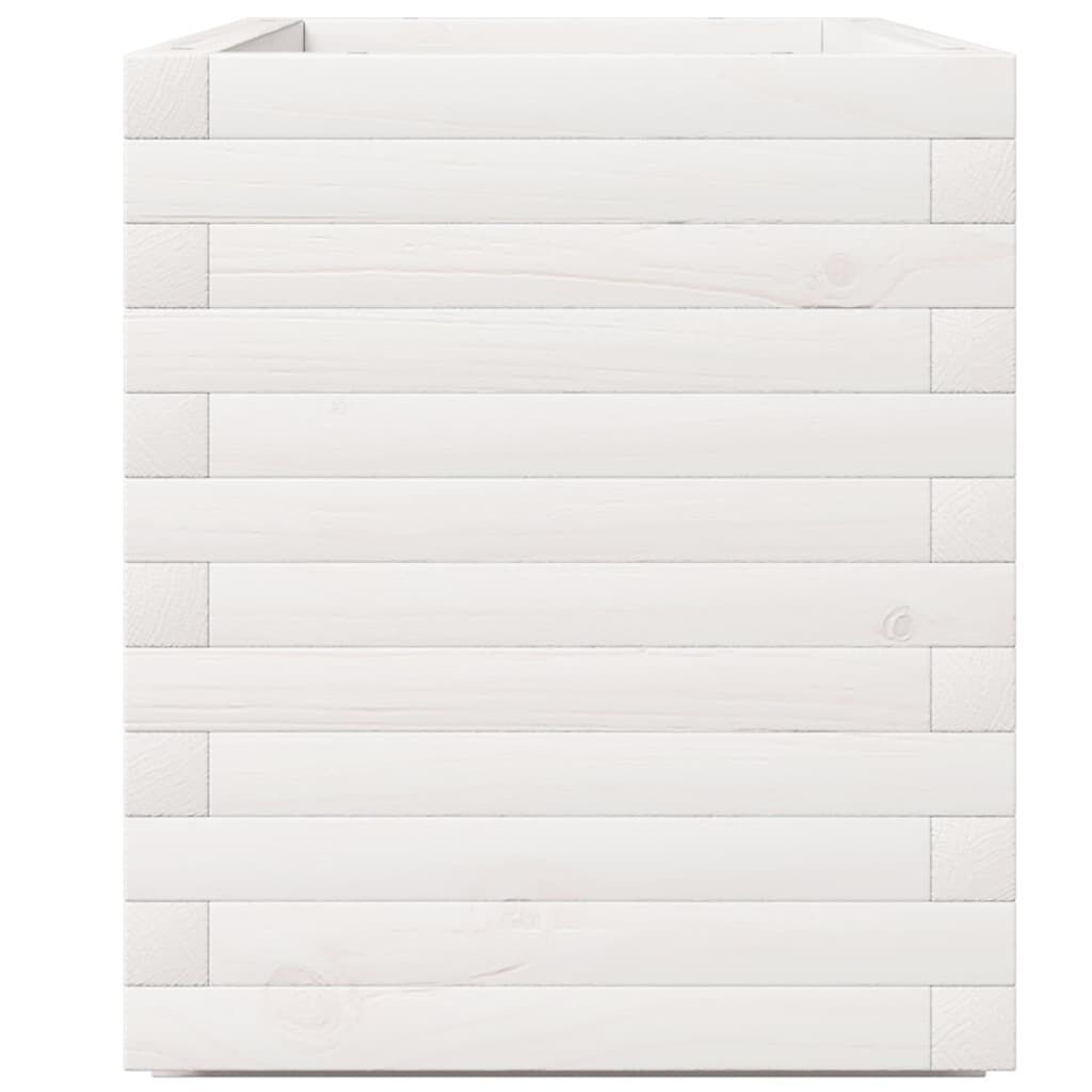 vidaXL Ζαρντινιέρα Κήπου Λευκή 90x40x49,5 εκ. από Μασίφ Ξύλο Πεύκου