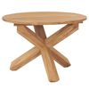 vidaXL Τραπεζαρία Κήπου Ø 110x 75 εκ. από Μασίφ Ξύλο Teak