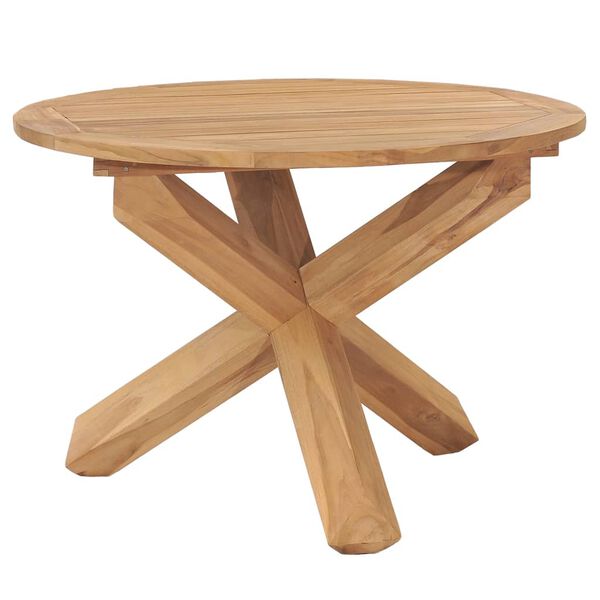 vidaXL Τραπεζαρία Κήπου Ø 110x 75 εκ. από Μασίφ Ξύλο Teak