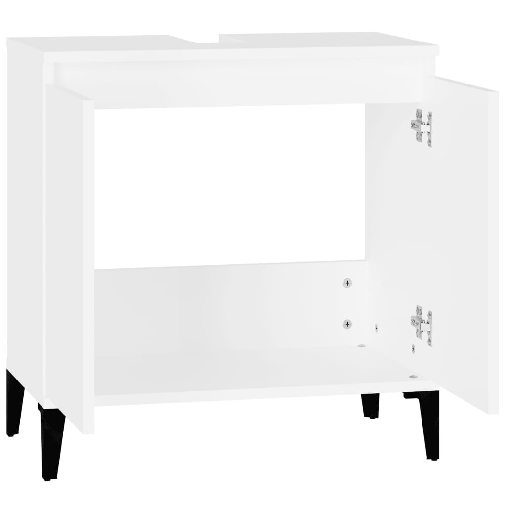 vidaXL Ντουλάπι Νιπτήρα Λευκό 58 x 33 x 60 εκ. από Επεξεργασμένο Ξύλο
