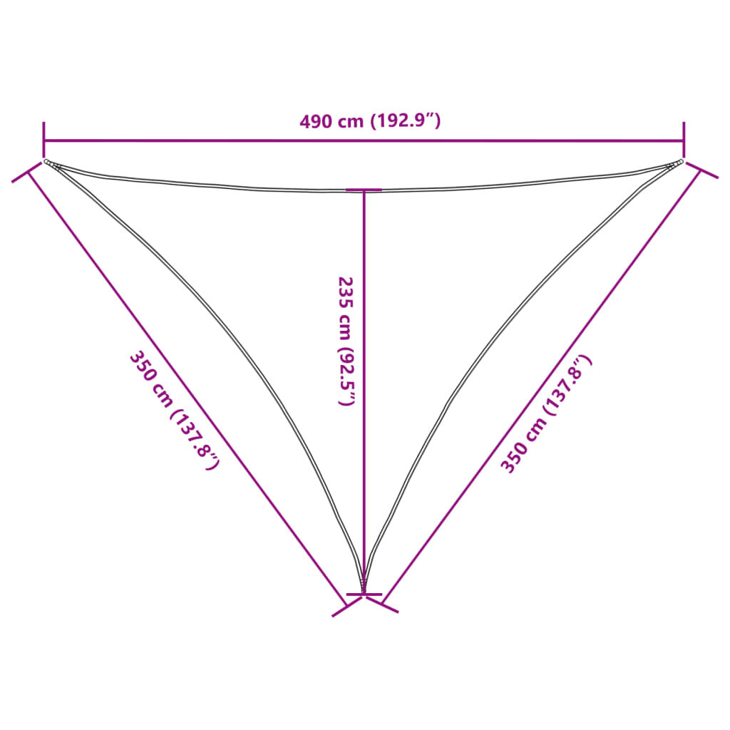 vidaXL Πανί Σκίασης Τρίγωνο Καφέ 3,5 x 3,5 x 4,9 μ. από Ύφασμα Oxford