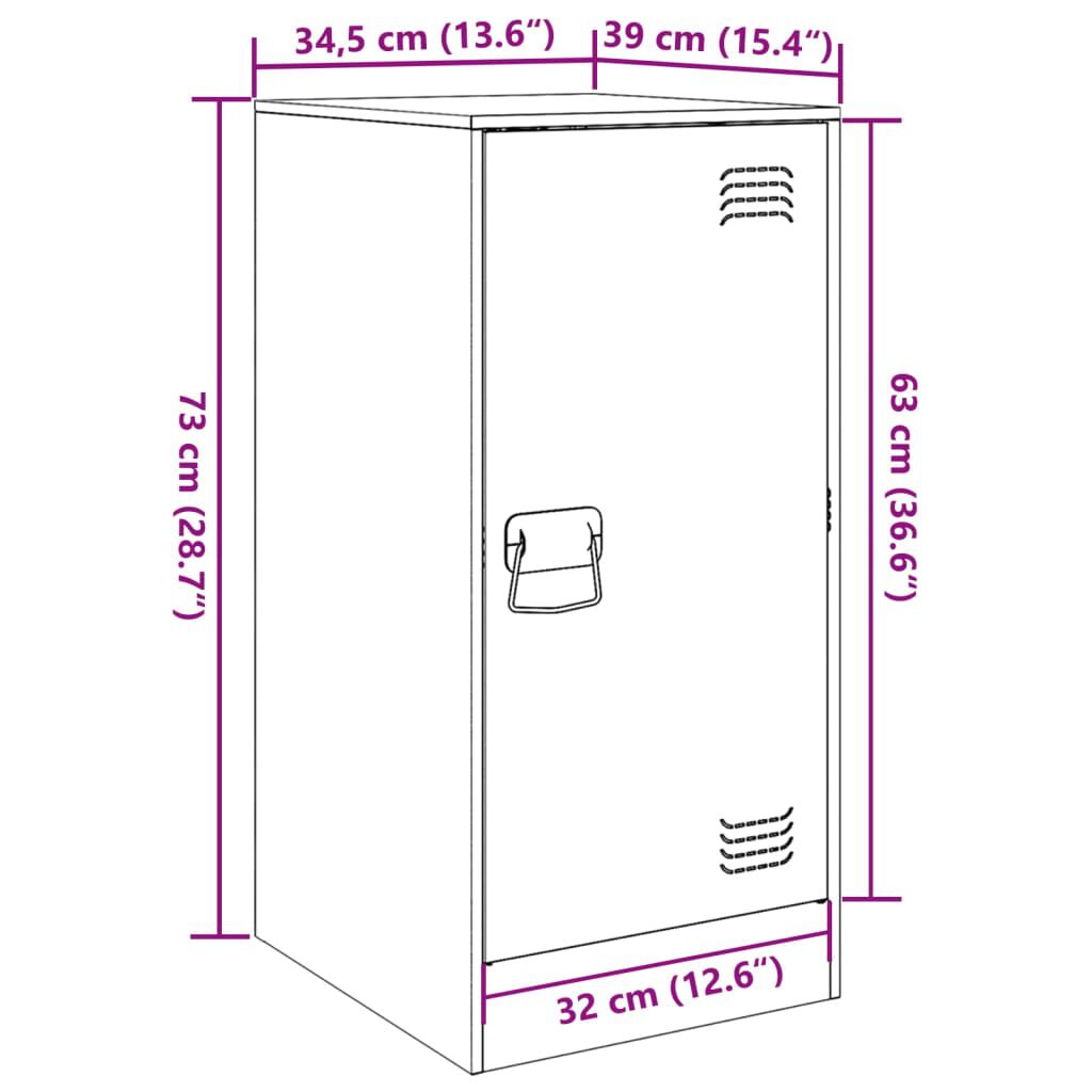 vidaXL Ντουλάπι Μουσταρδί 34,5x39x73 εκ. από Ατσάλι