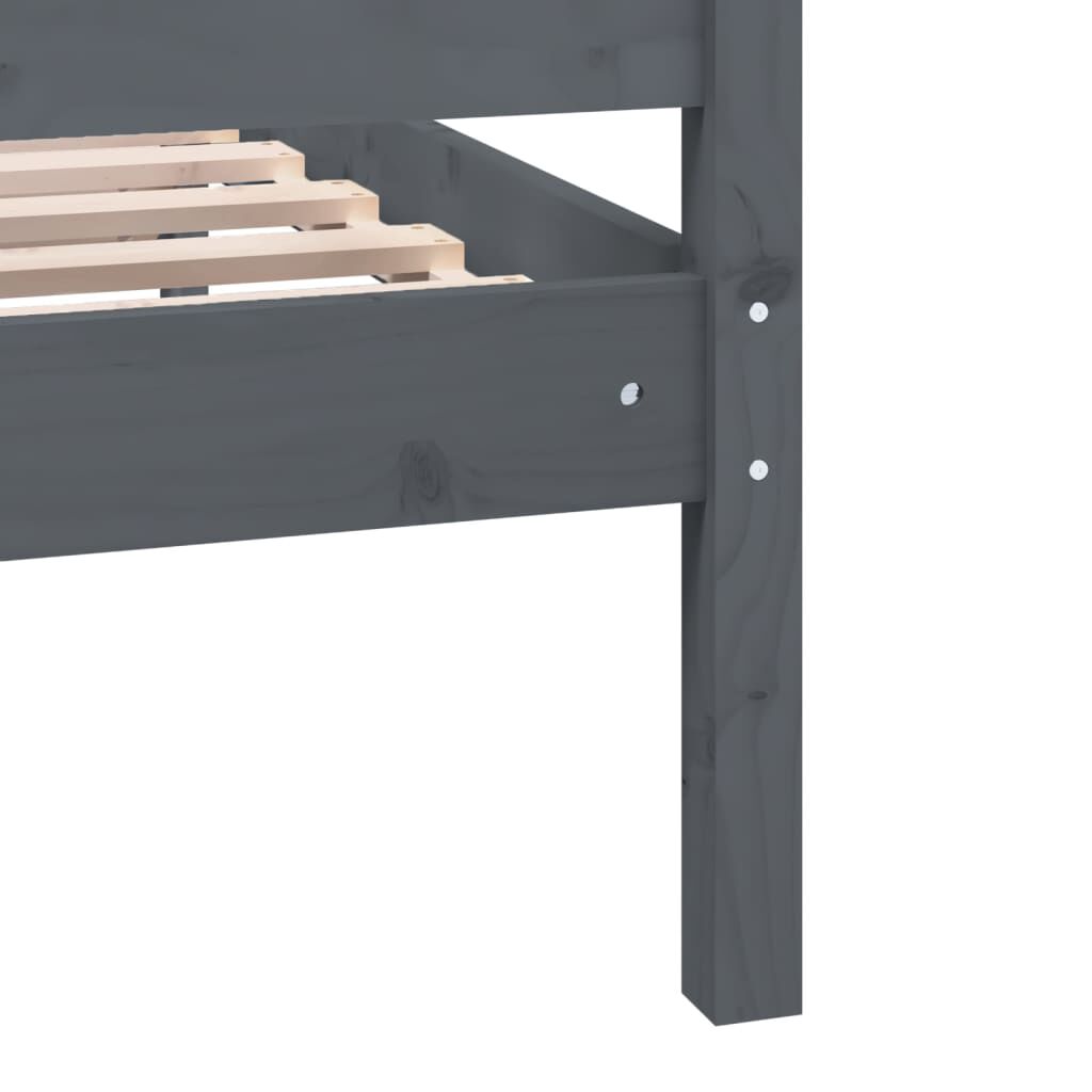 vidaXL Πλαίσιο Κρεβατιού Γκρι 150 x 200 εκ. Μασίφ Ξύλο King Size