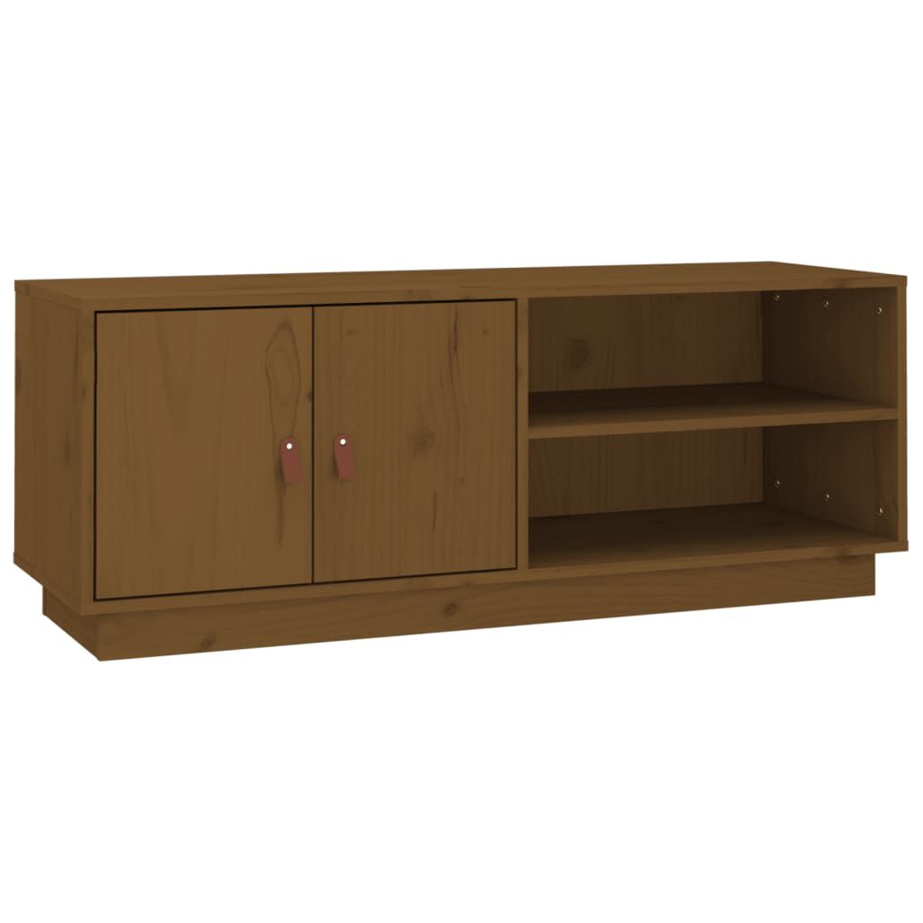 vidaXL Έπιπλο Τηλεόρασης Καφέ Μελί 105x34x40 εκ. από Μασίφ Ξύλο Πεύκου