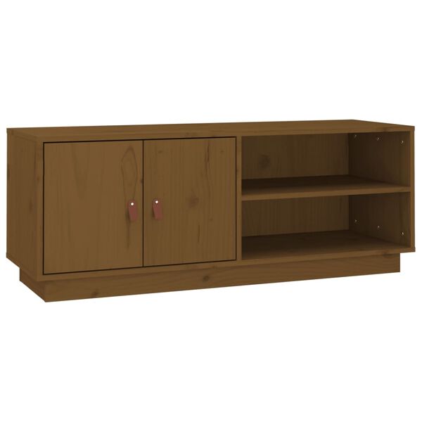 vidaXL Έπιπλο Τηλεόρασης Καφέ Μελί 105x34x40 εκ. από Μασίφ Ξύλο Πεύκου