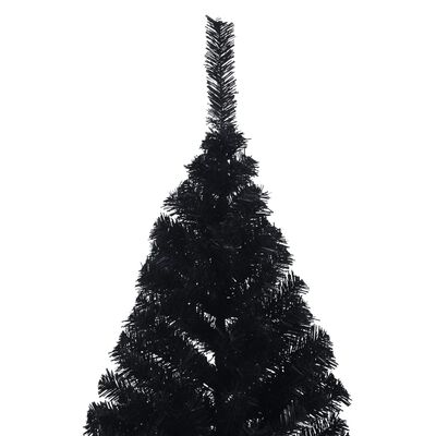 vidaXL Χριστουγεννιάτικο Δέντρο Τεχνητό Μισό Με Βάση Μαύρο 180 εκ. PVC