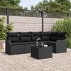 vidaXL Σετ Καναπέ Κήπου με μαξιλάρι 6 pcs Μπεζ Πολυ ράταν