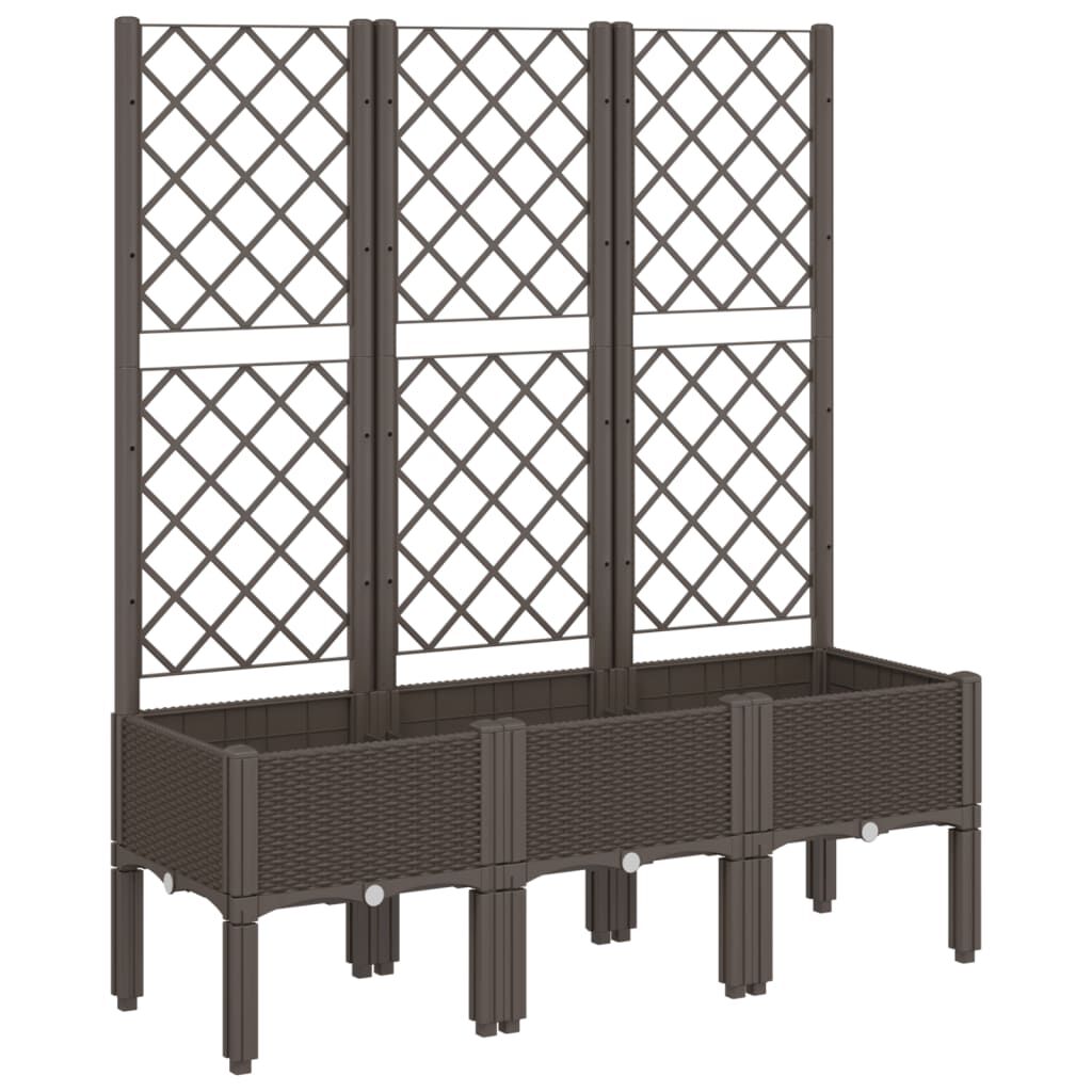 vidaXL Ζαρντινιέρα Κήπου με Καφασωτό Καφέ 120 x 40 x 142 εκ. από PP