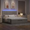 vidaXL &Omicron;&theta;&omega;&mu;&alpha;&nu;&iota;&kappa;ό &kappa;&rho;&epsilon;&beta;ά&tau;&iota; &mu;&epsilon; &sigma;&tau;&rho;ώ&mu;&alpha; & LEDs Taupe 180x200cm ύ&phi;&alpha;&sigma;&mu;&alpha;