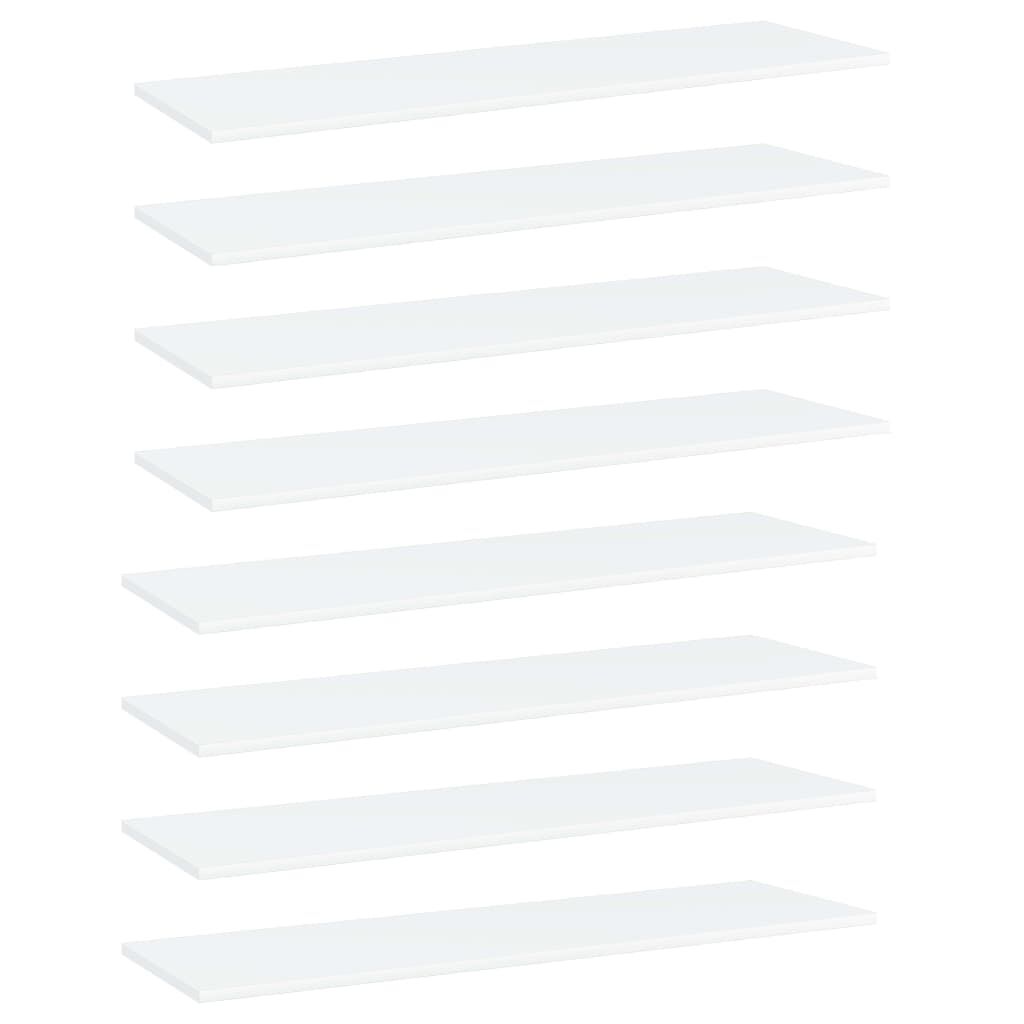 vidaXL Ράφια Βιβλιοθήκης 8 τεμ. Λευκά 100x30x1,5 εκ. από Μοριοσανίδα
