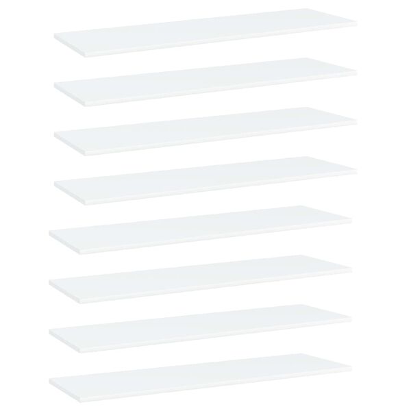 vidaXL Ράφια Βιβλιοθήκης 8 τεμ. Λευκά 100x30x1,5 εκ. από Μοριοσανίδα