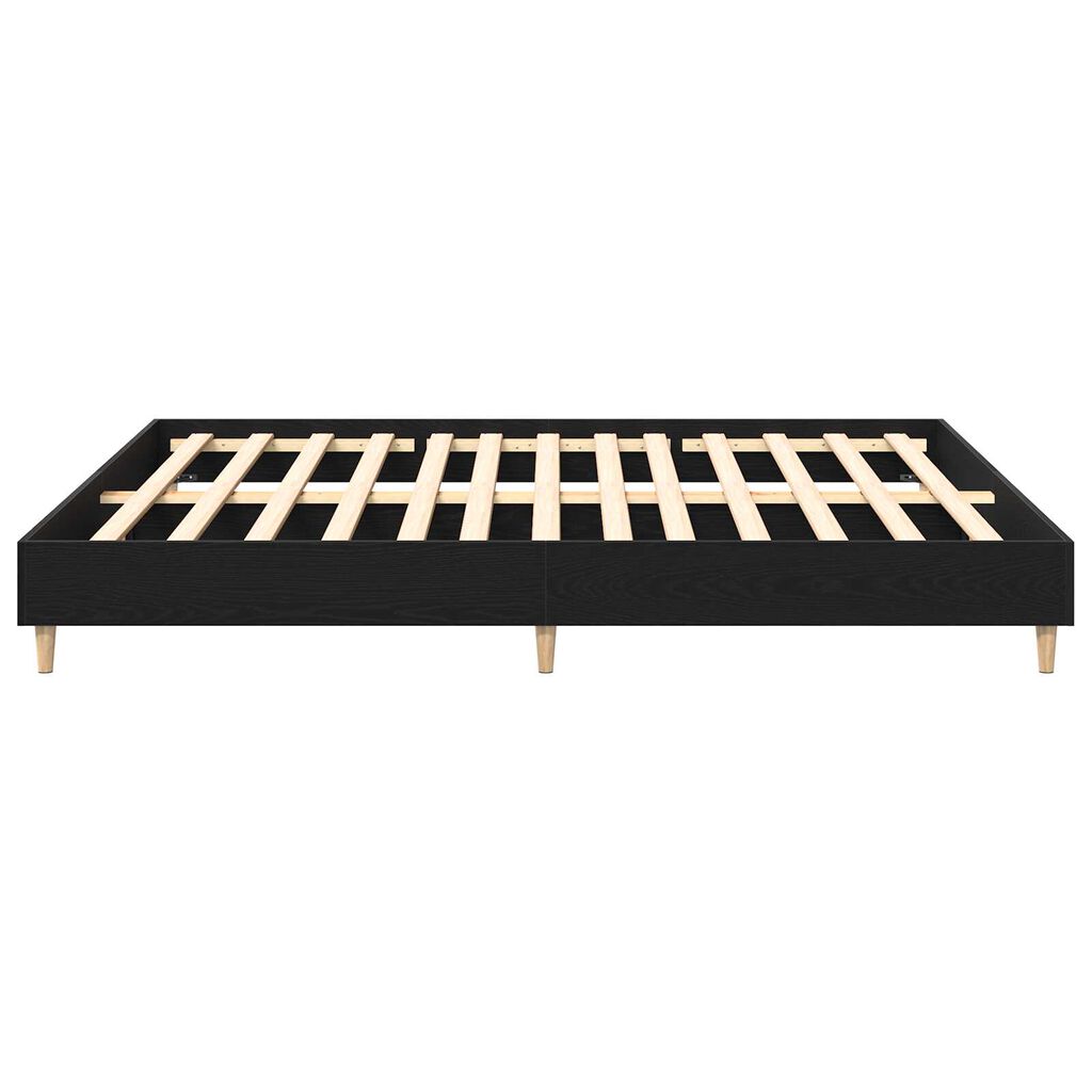 vidaXL Κρεβάτι Μαύρη Δρυς 180x200 εκ. Σύνθετο Ξύλο