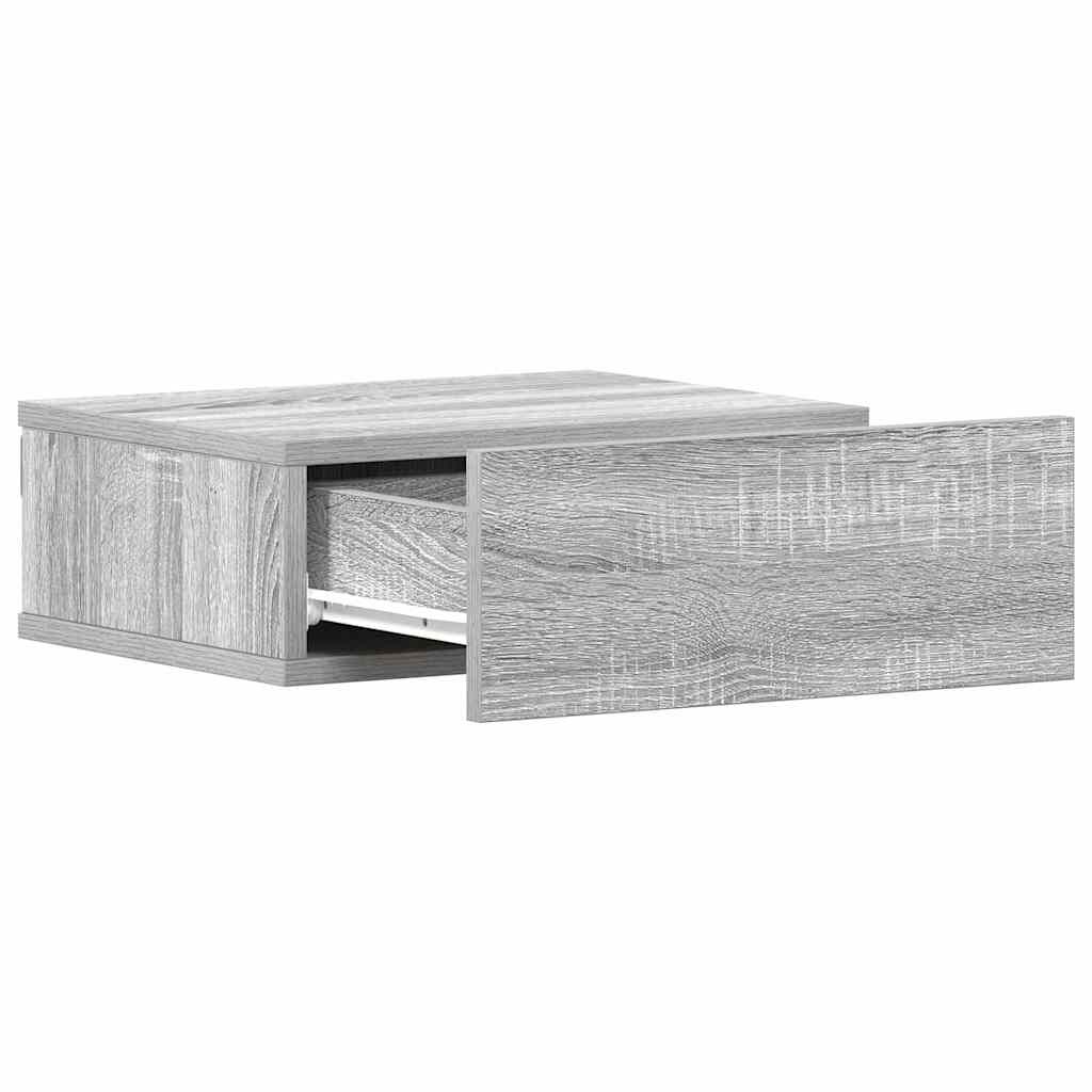 vidaXL Κομοδίνο Κρεμαστό Γκρι Sonoma 40x30x15 εκ. Επεξεργασμένο Ξύλο