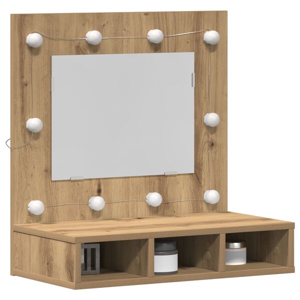 vidaXL Ντουλάπα Καθρέφτη με ράφι artisan δρυς 62 x 31.5 x 62 εκ.