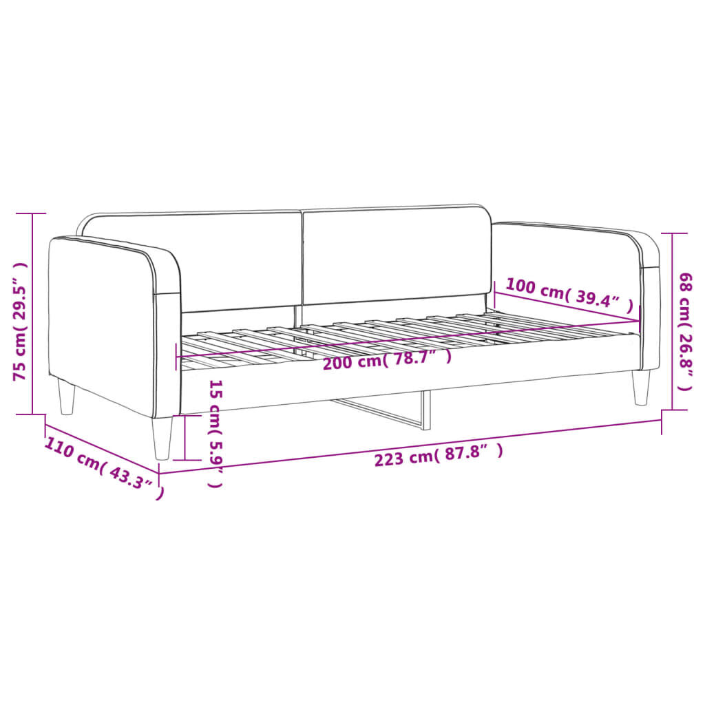 vidaXL Καναπές Κρεβάτι Taupe 100 x 200 εκ. Υφασμάτινος