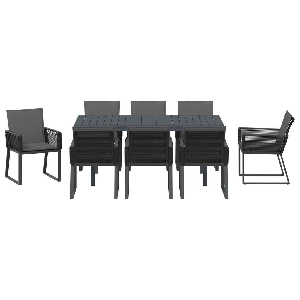 vidaXL Σετ τραπεζαρίας κήπου με μαξιλάρια 9 pcs Ανθρακί Μεσαίο