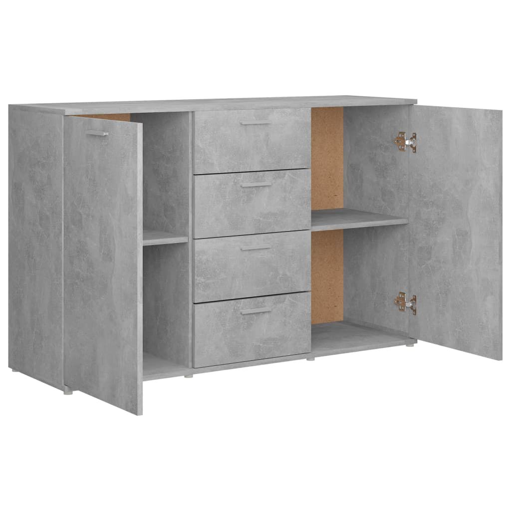 vidaXL Μπουφές Γκρι του Σκυροδέματος 120 x 35,5 x 75 εκ. Επεξ. Ξύλο