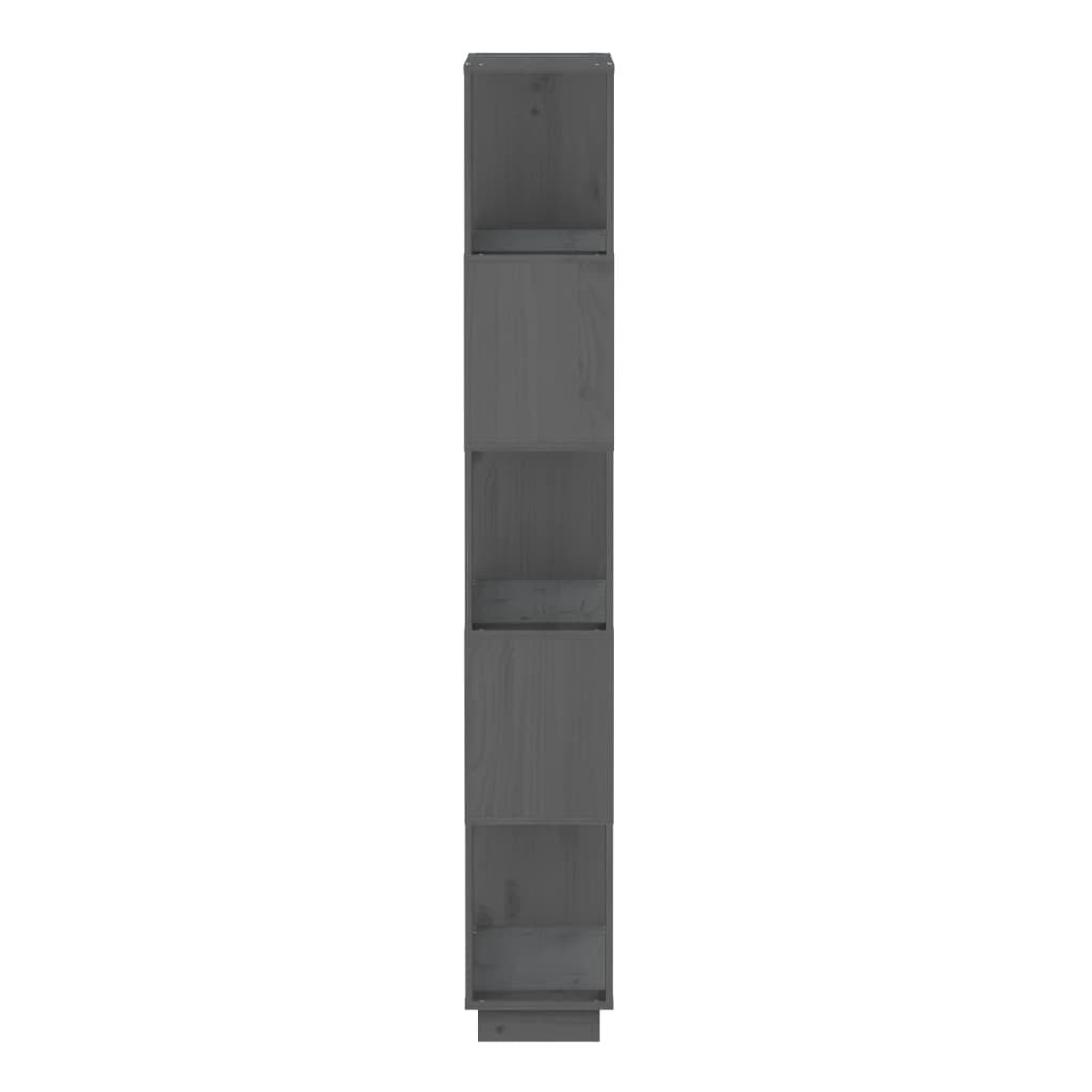 vidaXL Βιβλιοθήκη/Διαχωριστικό Χώρου Γκρι 80x25x163,5 εκ. Μασίφ Πεύκο