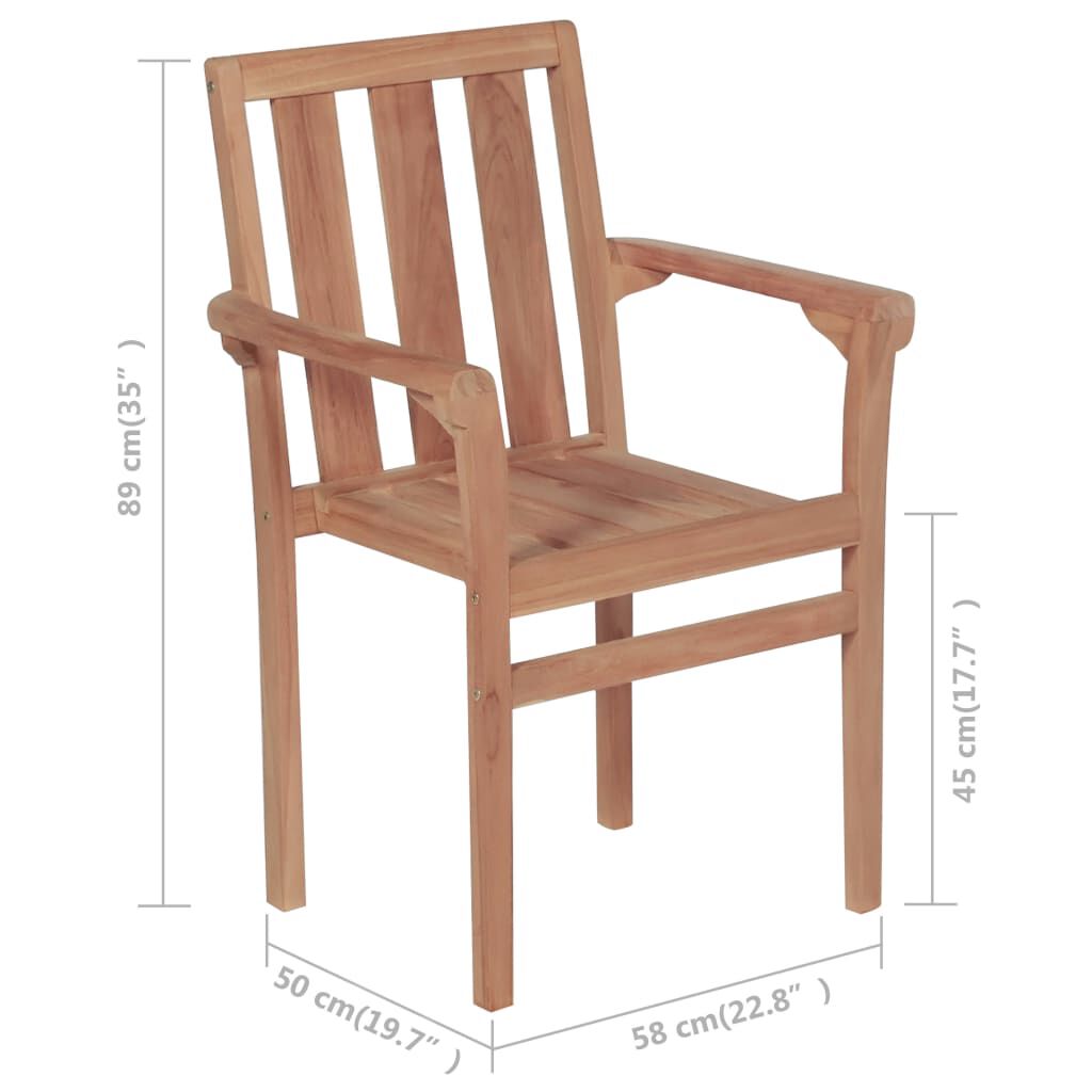 vidaXL Καρέκλες Κήπου 2 τεμ. από Μασίφ Ξύλο Teak με Γαλάζια Μαξιλάρια