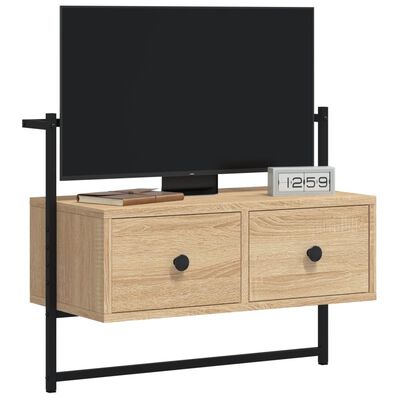 vidaXL Έπιπλο Τηλεόρασης Επιτοίχιο Sonoma Δρυς 60,5x30x51 εκ. Επ. Ξύλο