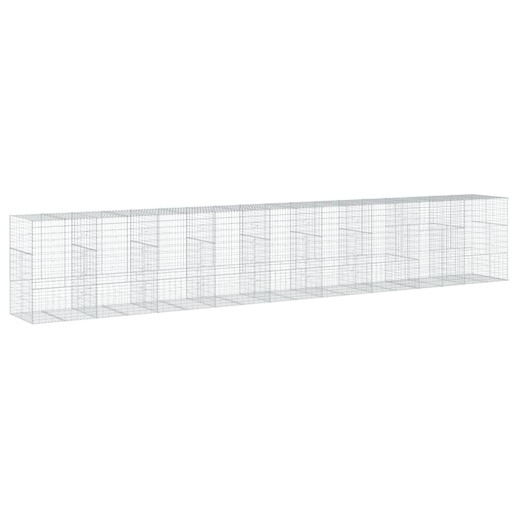 vidaXL Συρματοκιβώτιο με Κάλυμμα 900x100x150εκ από Γαλβανισμένο Χάλυβα