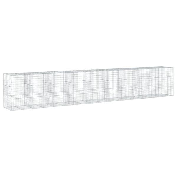 vidaXL Συρματοκιβώτιο με Κάλυμμα 900x100x150εκ από Γαλβανισμένο Χάλυβα