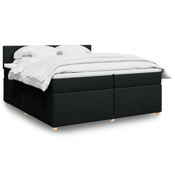 vidaXL &Kappa;&rho;&epsilon;&beta;ά&tau;&iota; Boxspring &mu;&epsilon; &Sigma;&tau;&rho;ώ&mu;&alpha; &Mu;&alpha;ύ&rho;&omicron; 200x200 &epsilon;&kappa;. &Upsilon;&phi;&alpha;&sigma;&mu;ά&tau;&iota;&nu;&omicron;