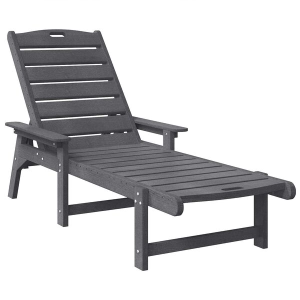 vidaXL Ξαπλώστρες 2 τμχ Ανοιχτό Γκρι 162x53x98.5 cm HDPE