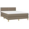 vidaXL &Kappa;&rho;&epsilon;&beta;ά&tau;&iota; Boxspring &mu;&epsilon; &Sigma;&tau;&rho;ώ&mu;&alpha; & LED Taupe 140x190 &epsilon;&kappa;. &Upsilon;&phi;&alpha;&sigma;&mu;ά&tau;&iota;&nu;&omicron;