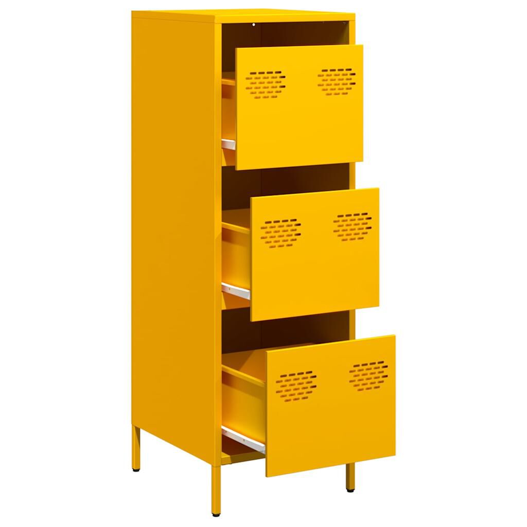 vidaXL Ντουλάπι Μουσταρδί 39x35x103,5 εκ. από Ατσάλι