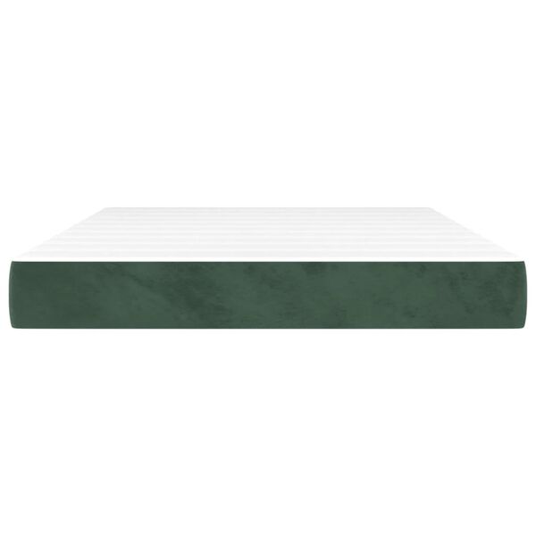 vidaXL Στρώμα με Pocket Springs Σκούρο Πράσινο 140x190x20 εκ Βελούδινο