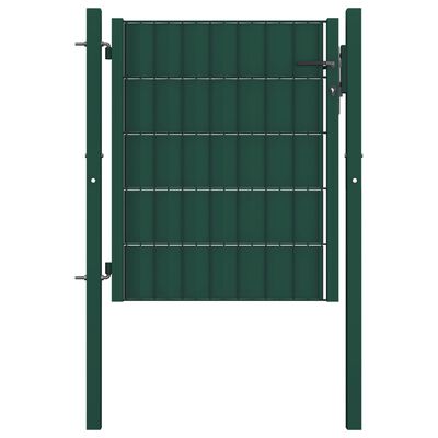 vidaXL Πόρτα Περίφραξης Πράσινη 101 x 100 εκ. από PVC / Ατσάλι