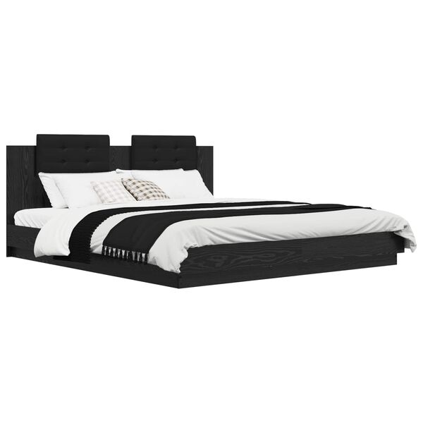 vidaXL &Kappa;&rho;&epsilon;&beta;ά&tau;&iota; &mu;&epsilon; &Kappa;&epsilon;&phi;&alpha;&lambda;ά&rho;&iota; &Mu;&alpha;ύ&rho;&eta; &Omicron;&xi;&upsilon;ά 180 x 200 cm &Epsilon;&pi;&epsilon;&xi;&epsilon;&rho;&gamma;&alpha;&sigma;&mu;έ&nu;&omicron; &xi;ύ&lambda;&omicron;