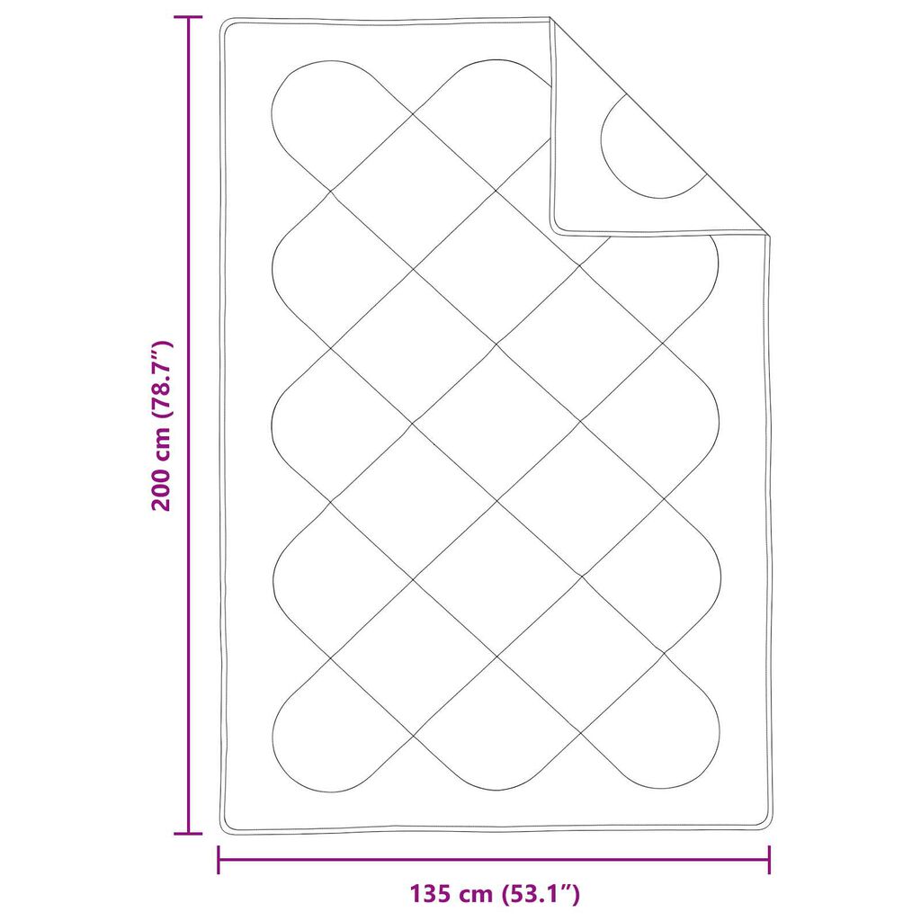 vidaXL Καλοκαιρινό Παπλωμά με Μαξιλάρι Άλλο 2 pcs Λευκό 135 x 200 cm