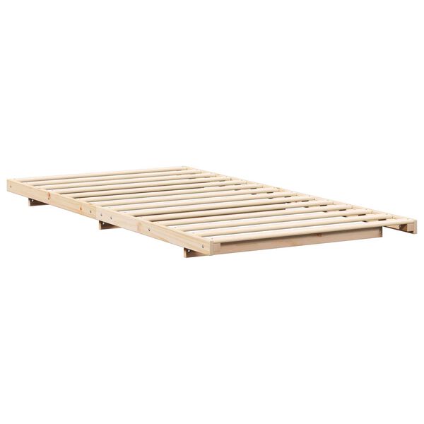 vidaXL Κρεβάτι δαπέδου Καφέ 100 x 200 cm Μασίφ ξύλο πεύκου