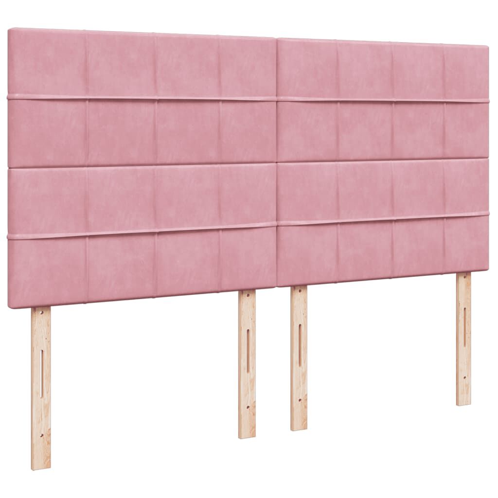 vidaXL Κρεβάτι Boxspring με Στρώμα Ροζ 200x200 εκ. Βελούδινο