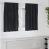 vidaXL Κουρτίνες με κουρτίνες 2 pcs Μαύρο 140 x 140 cm Βελούδο
