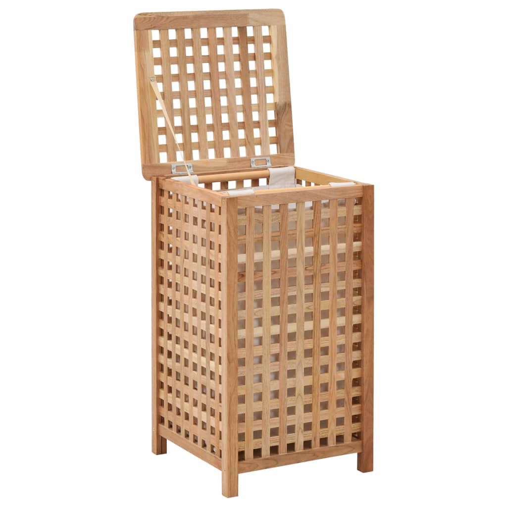 vidaXL Καλάθι Απλύτων 39 x 39 x 65 εκ. από Μασίφ Ξύλο Καρυδιάς
